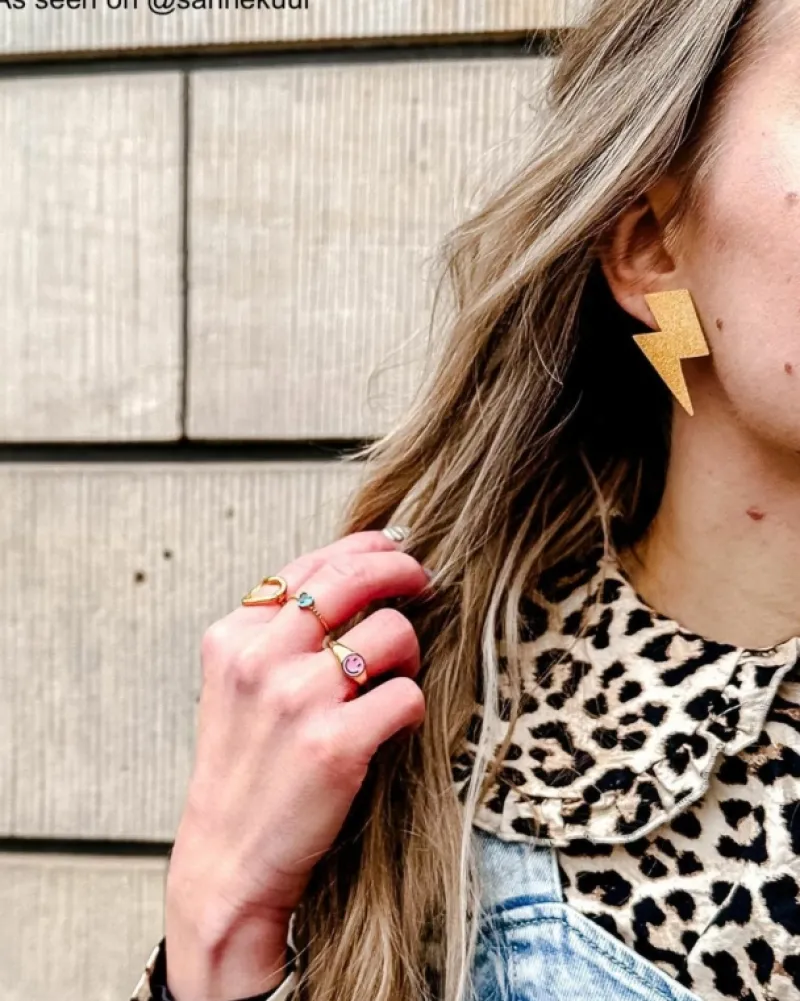 Finaste Smiley Ring Roze Goldplated Discount