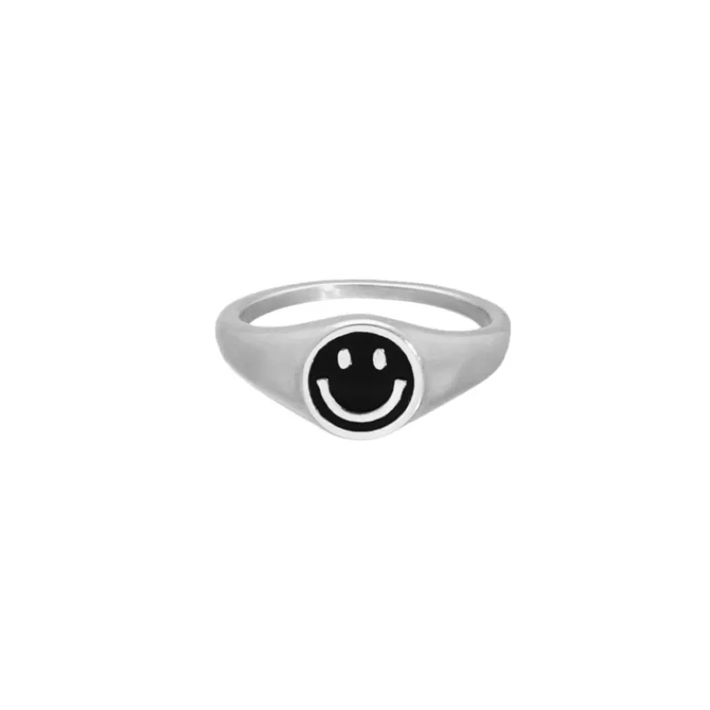 Finaste Smiley Ring Zwart Discount
