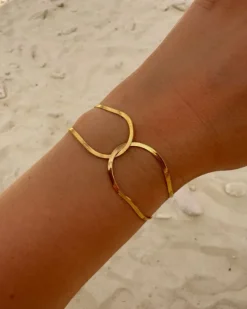 Finaste Snake armband linked chains goudkleurig Online