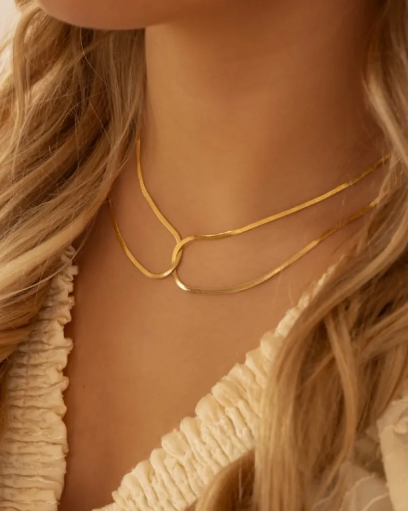 Finaste Snake ketting linked chains goudkleurig Best