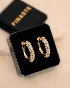 Finaste Sparkle hoops goldplated Sale