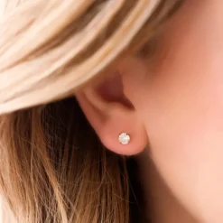 Finaste Sparkle Stud Oorbellen Goud Kleurig Clearance