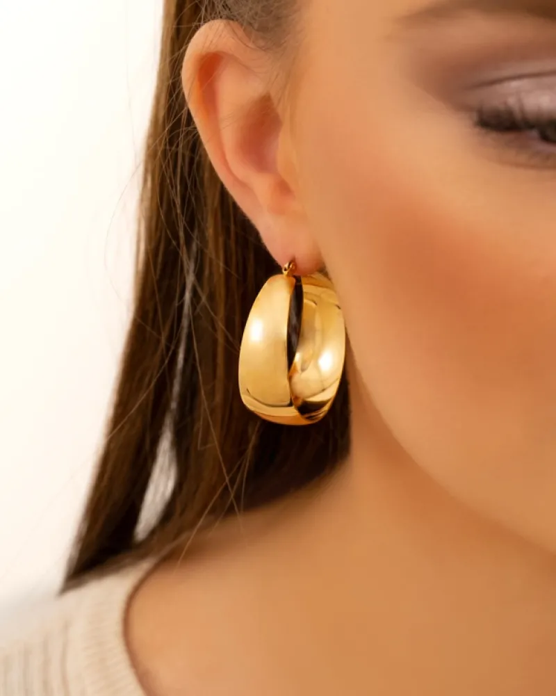 Finaste Statement hoops large goudkleurig Discount