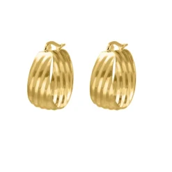 Finaste Statement hoops striped goudkleurig Fashion