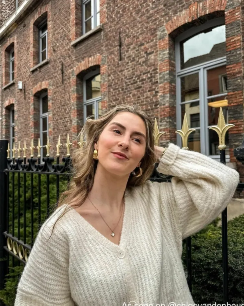 Finaste Statement hoops striped goudkleurig Fashion