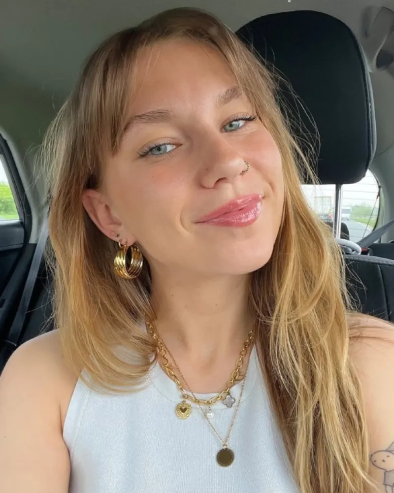 Finaste Statement hoops striped goudkleurig Fashion