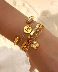 Finaste Statement initial armband goudkleurig Best