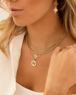 Finaste Statement initial ketting goudkleurig Outlet