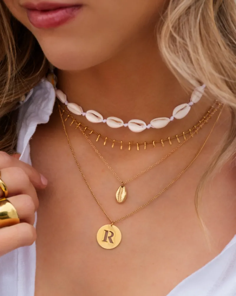 Finaste Statement initial ketting goudkleurig Outlet