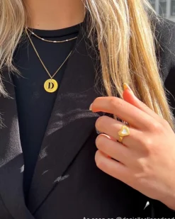 Finaste Statement initial ketting goudkleurig Outlet