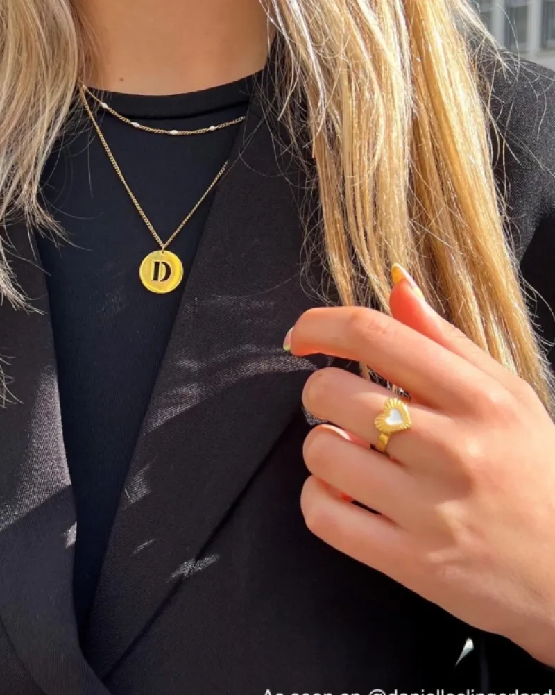 Finaste Statement initial ketting goudkleurig Outlet