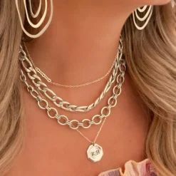 Finaste Statement necklace round chains Hot