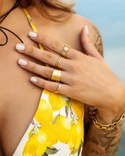 Finaste Statement ring dots verstelbaar goudkleurig New