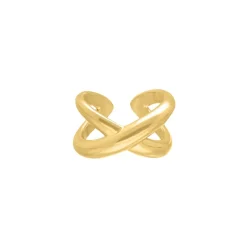 Finaste Statement ring gekruist goudkleurig Clearance