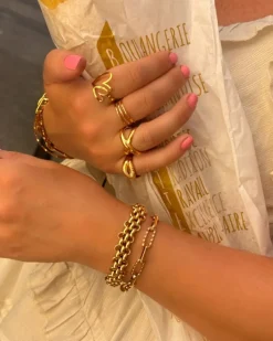 Finaste Statement ring gekruist goudkleurig Clearance