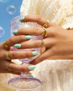 Finaste Statement ring gekruist goudkleurig Clearance