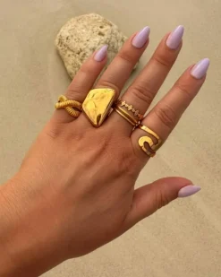 Finaste Statement ring goudkleurig Clearance
