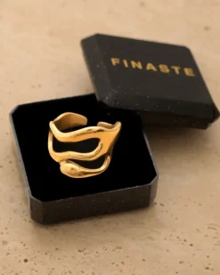 Finaste Statement ring organic goudkleurig New