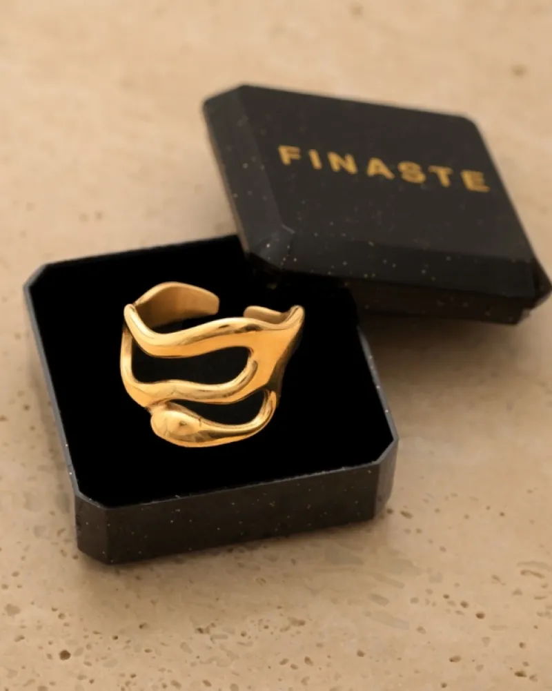 Finaste Statement ring organic goudkleurig New