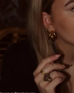 Finaste Statement ring vintage hart goudkleurig Hot