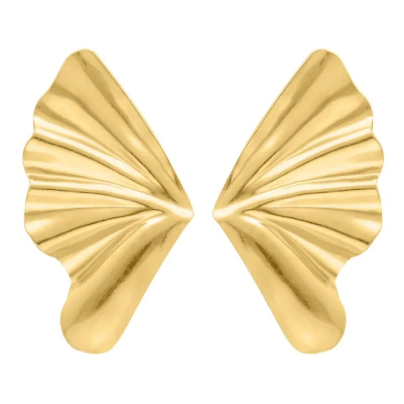 Finaste Statement schelp oorbellen goudkleurig Outlet