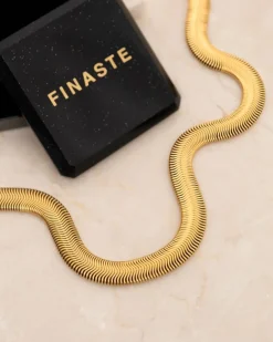 Finaste Statement snake chain necklace goldplated Hot
