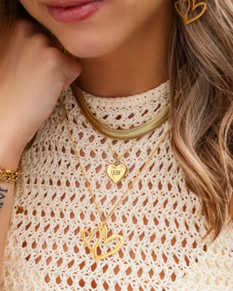 Finaste Statement snake chain necklace goldplated Hot