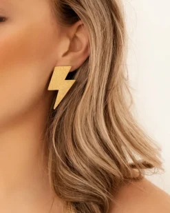 Finaste Statement thunder earrings goldplated Discount