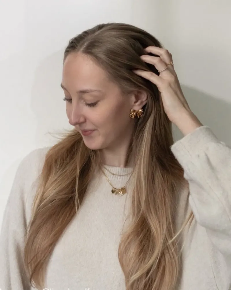 Finaste Strik oorbellen kleur goud Fashion
