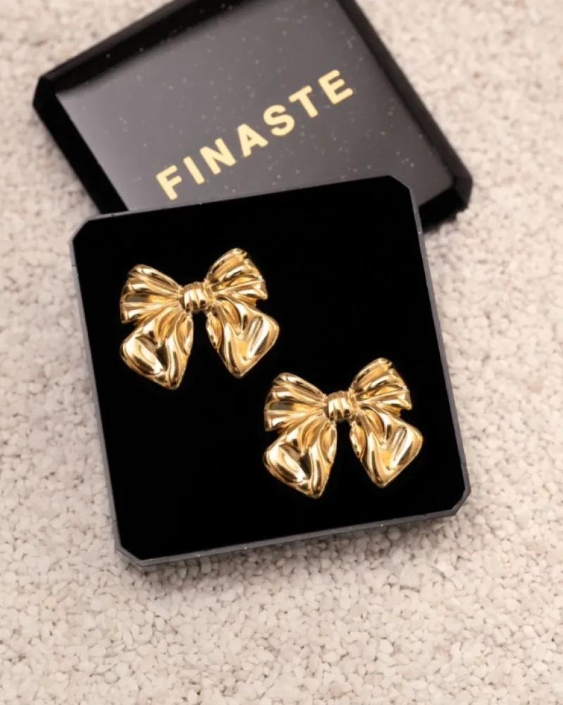 Finaste Strik oorbellen kleur goud Fashion