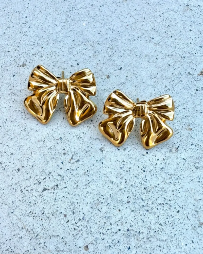 Finaste Strik oorbellen kleur goud Fashion