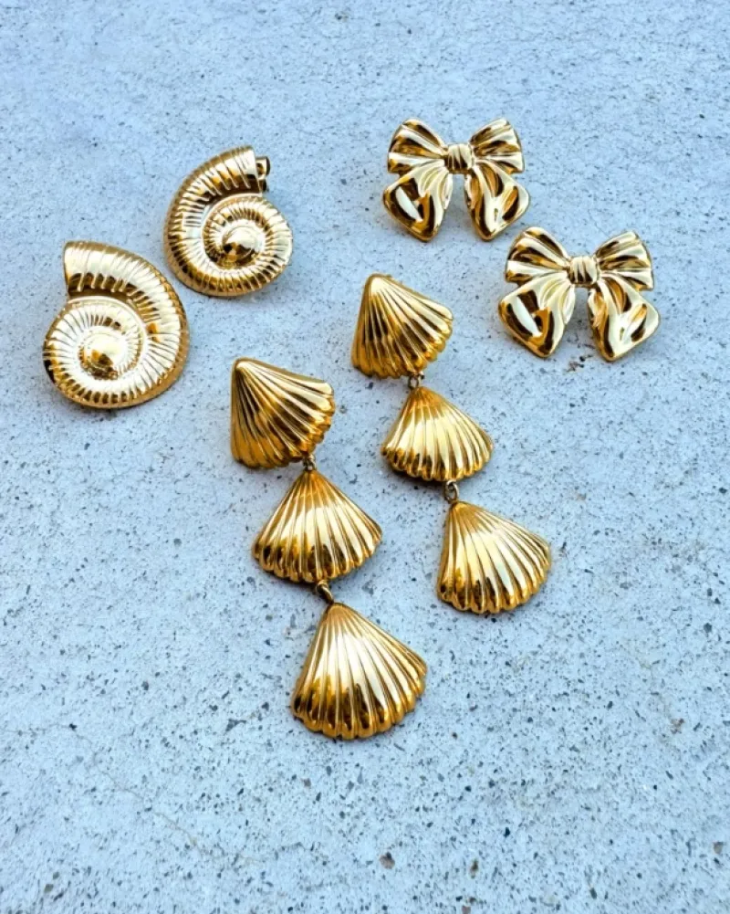 Finaste Strik oorbellen kleur goud Fashion