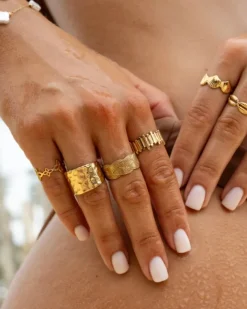 Finaste Stripes ring verstelbaar goudkleurig Hot