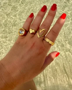 Finaste Stripes ring verstelbaar goudkleurig Hot