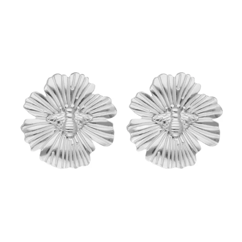 Finaste Stud oorbellen bloem & bijtje Discount