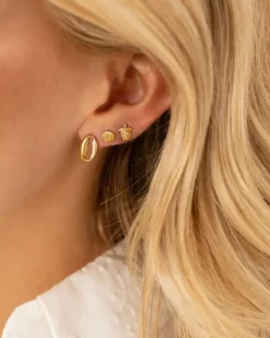 Finaste Stud oorbellen mermaid goudkleurig Best
