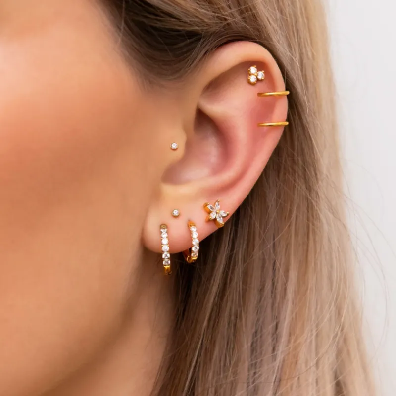 Finaste Stud oorbellen met steentje goud kleurig Sale