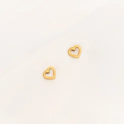 Finaste Stud oorbellen open hearts goudkleurig Outlet