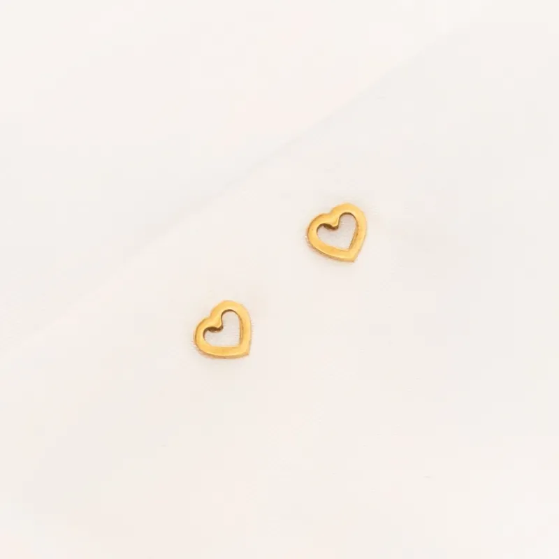 Finaste Stud oorbellen open hearts goudkleurig Outlet
