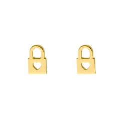 Finaste Stud oorbellen slotje kleur goud Online