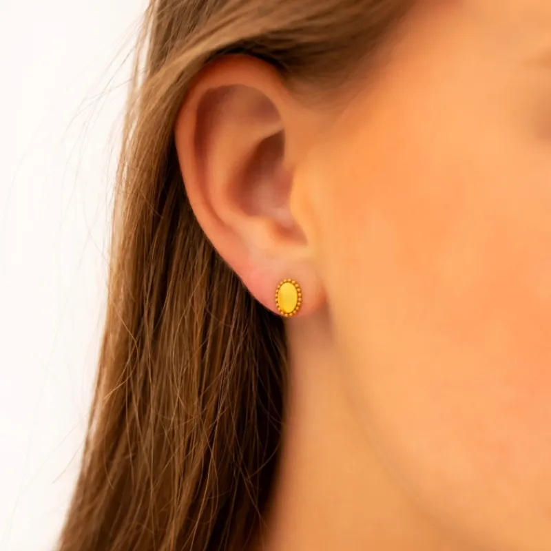 Finaste Stud oorbellen vintage goldplated New