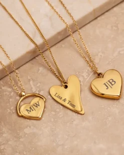 Finaste Sweet heart ketting graveren goudkleurig Fashion
