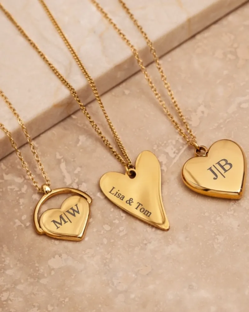 Finaste Sweet heart ketting graveren goudkleurig Fashion