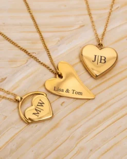 Finaste Sweet heart ketting graveren goudkleurig Fashion