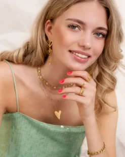 Finaste Sweet heart ketting graveren goudkleurig Fashion