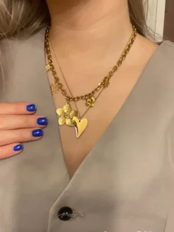 Finaste Sweet heart ketting graveren goudkleurig Fashion