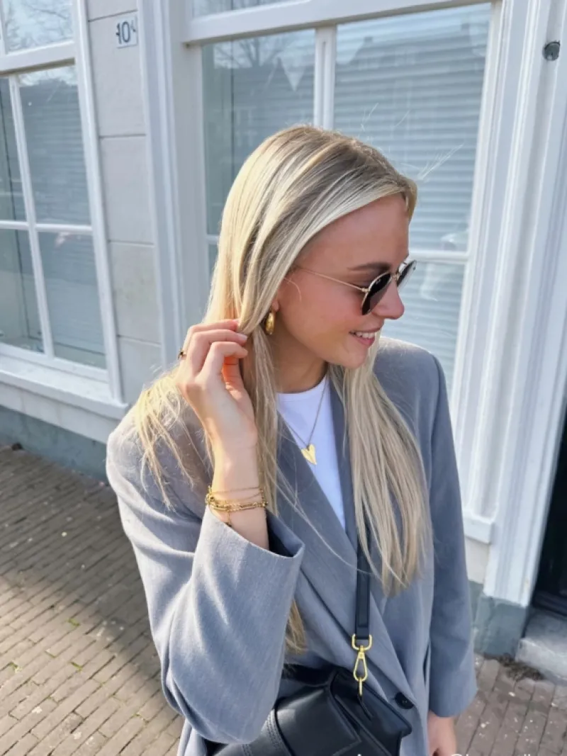 Finaste Sweet heart ketting graveren goudkleurig Fashion