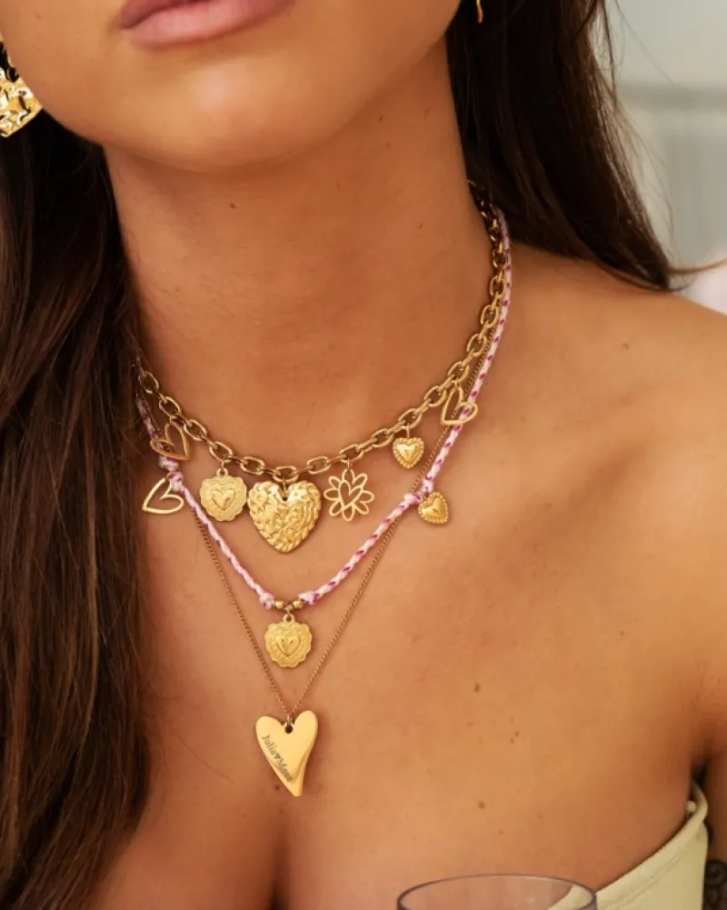Finaste Sweet heart ketting graveren goudkleurig Fashion