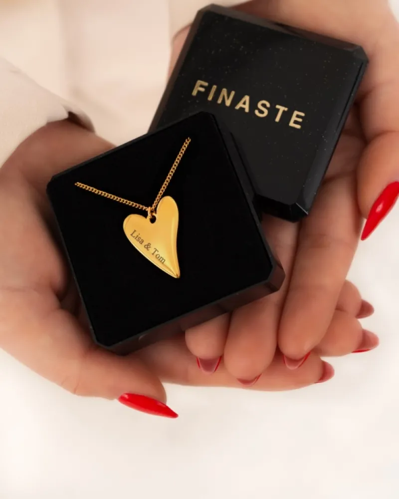 Finaste Sweet heart ketting graveren goudkleurig Fashion