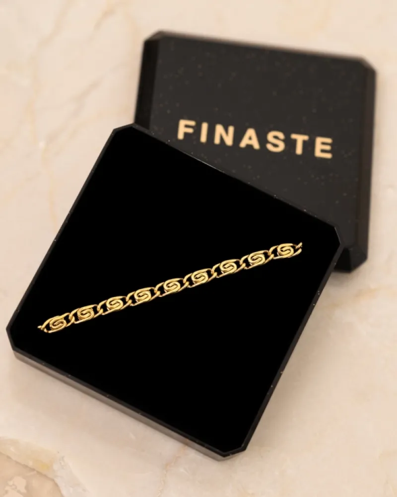 Finaste Swirl chain armband goudkleurig Outlet